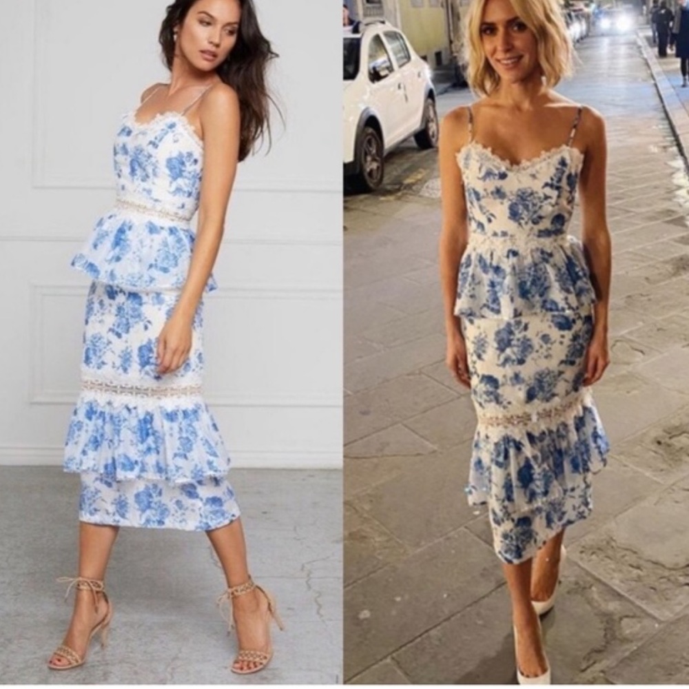 V. Chapman The Daffodil Dress in French Floral Blue